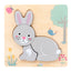 Puzzle en bois en relief d'animaux en cartoon