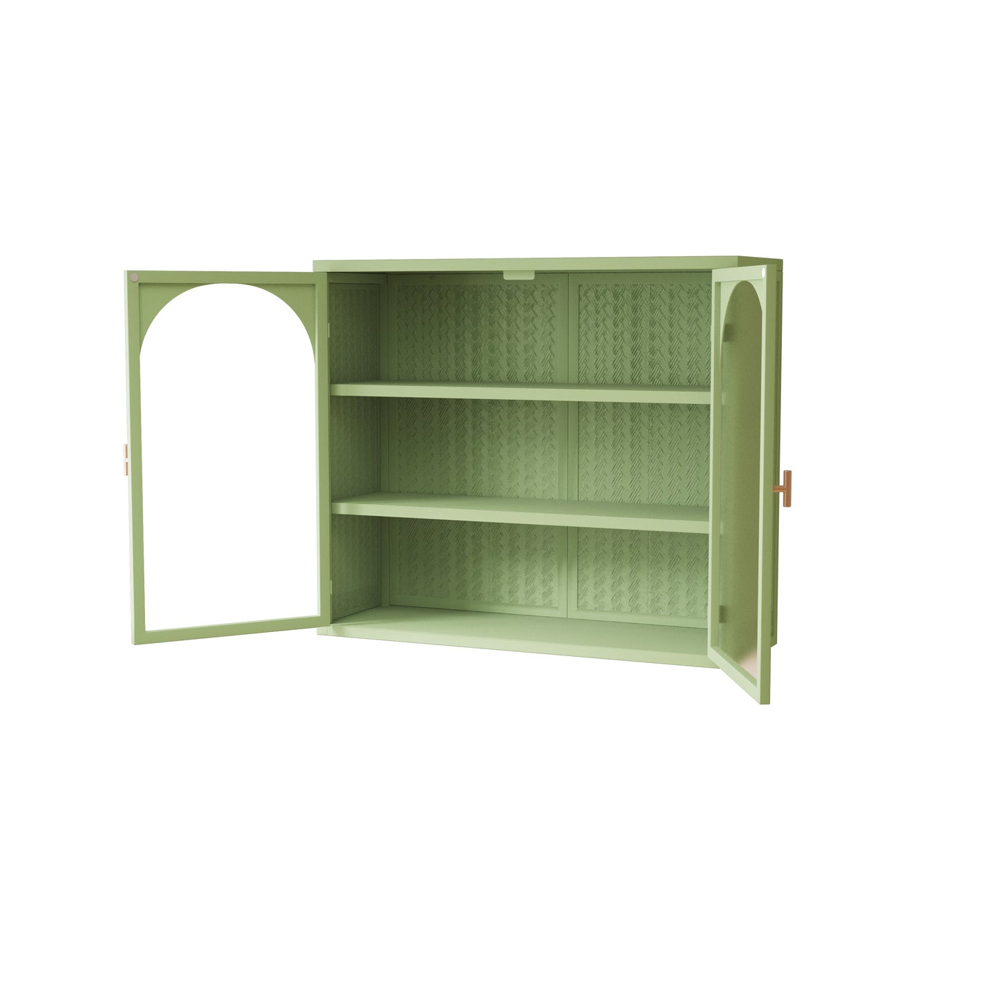 Armario de pared moderno de dos puertas con puertas de vidrio