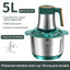 Electric Meat Grinders, 5L Food Processor, Stainless Steel Multifunctional Vegetable Slicer, Kitchen Chopper & Mixer - Korvel