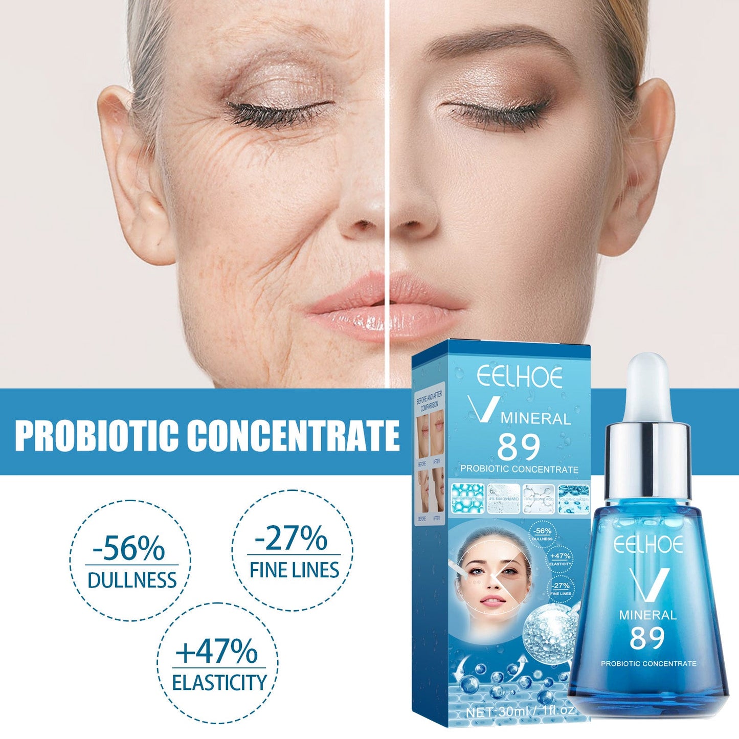 V89 Probiotic Serum Gently Nourishes Facial Skin Hydrating Skin Care Serum - Korvel