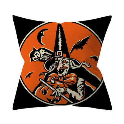Trick or treat/pumpkin Cushion Cover 45*45cm Happy Halloween Throw Pillow Cover Happy Fall Y'all ghosts Horror Pillowcase - Korvel