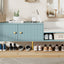 Modern Tiffany Blue Shoe Storage Bench with Cushions