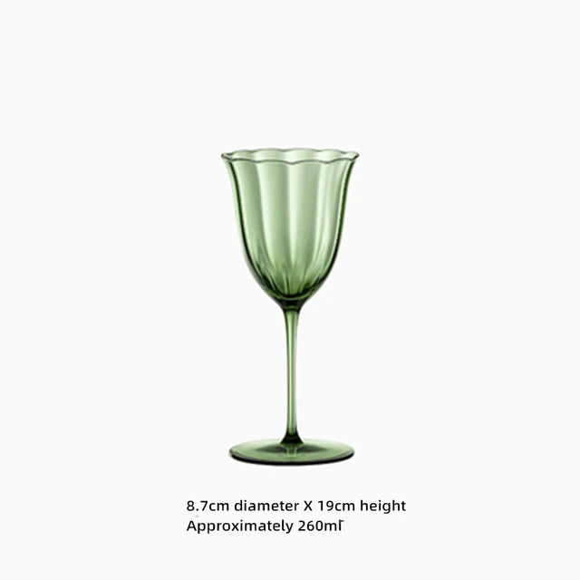 Vintage Green Red Wine Cup Glass Goblet Champagne Cup Cocktail Martini Glass  Home Drinking Utensils Crystal Cup - Korvel