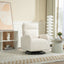 Silla mecedora giratoria tapizada JiaDa en beige