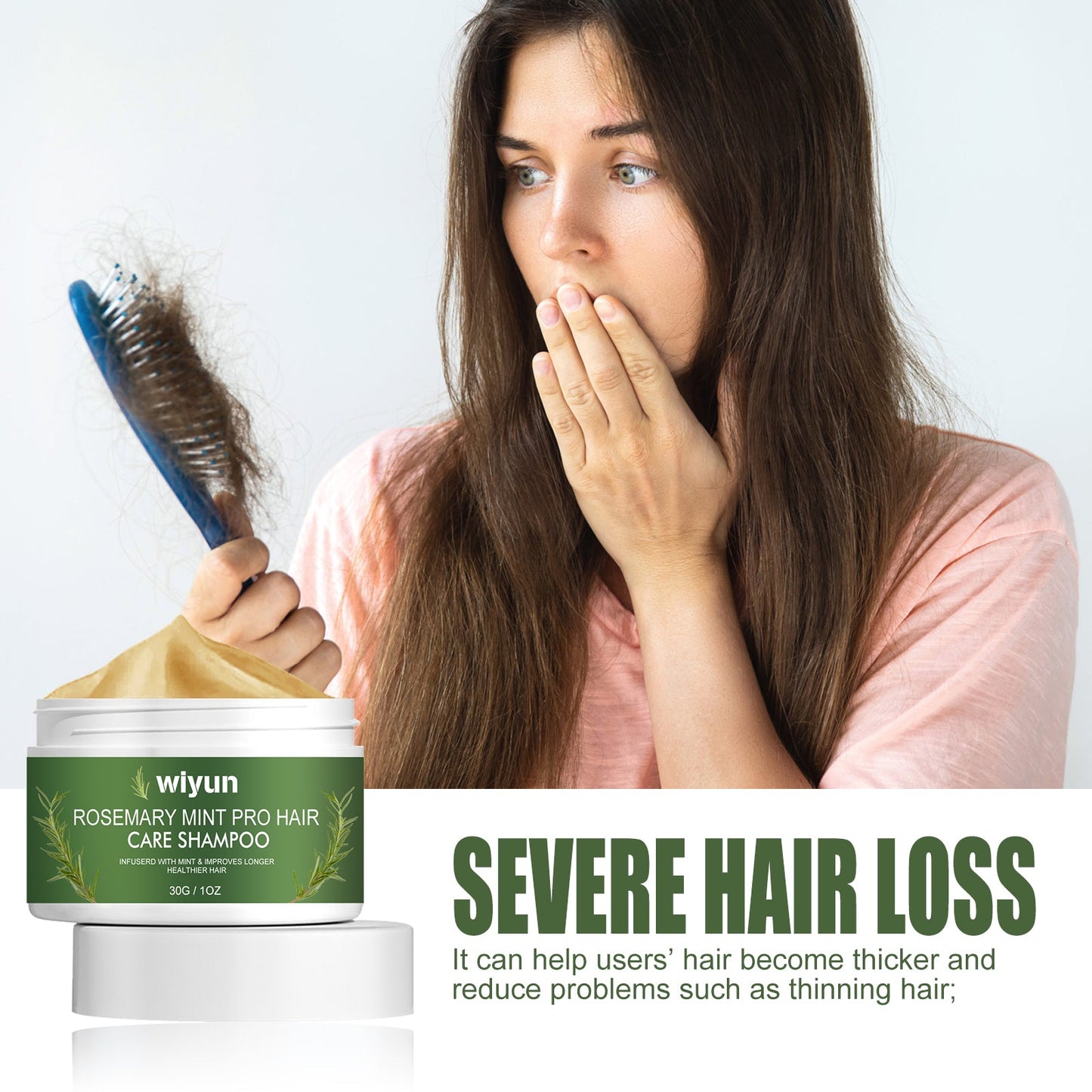 Rosemary Mint Pro Hair Care Shampoo, Scalp Massage Cleaning Care Repair Bifurcation Strong, Supple And Dense Hair - Korvel