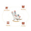 Rocking Chair with ottoman, Mid Century Fabric Rocker Chair with Wood Legs and Patchwork Linen for Livingroom Bedroom - Korvel