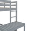 Twin High Loft Bed with Ladder landing Platform, Ladders, Guardrails,Grey - Korvel
