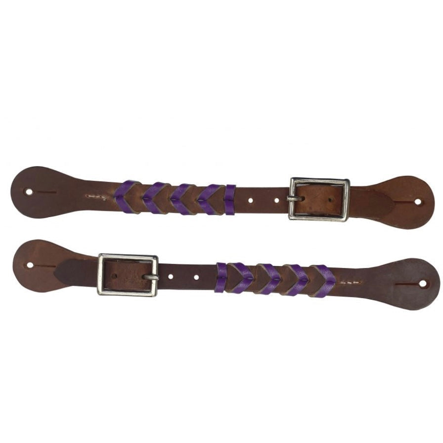 Braided Leather Spur Strap with Elegant Accents - Korvel