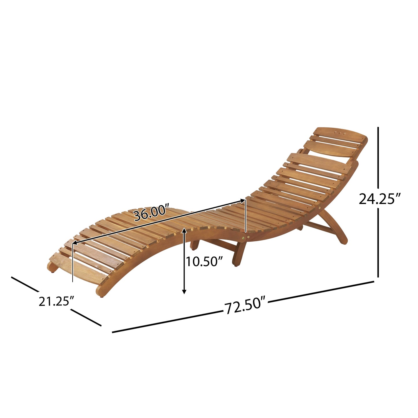 LAHAINA WOOD FOLDABLE CHAISE LOUNGE - Korvel