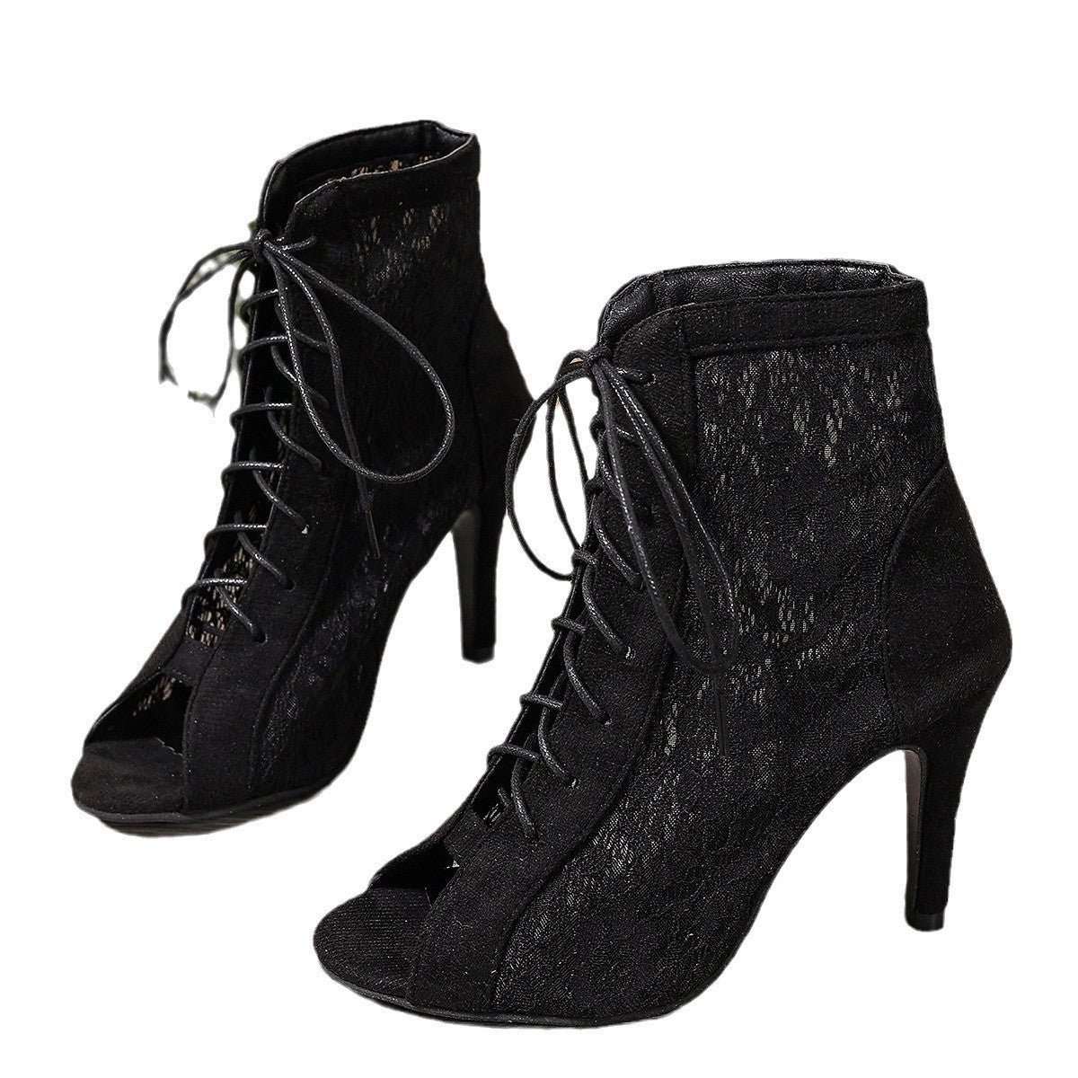 Sandals hollowed out shoes front strap with fish mouth ultra-high slim heel high-heeled cool boots - Korvel