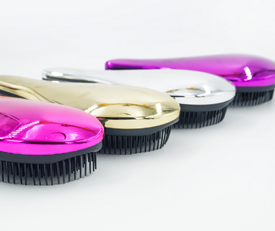 1pc Make Up Magic Anti-static Hair Brush Handle Tangle Detangling Comb Shower Electroplate Massage Comb Salon Hair Styling Tool - Korvel