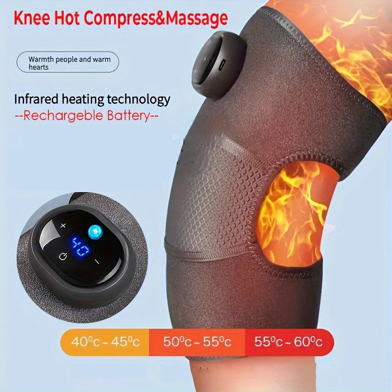 Electric heating knee pad self heating knee massager for keeping warm and treating pain in the knee joints of elderly cold legs - Korvel
