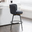 A set of 2 gray rotating bar stools - high backrest, adjustable, with elegant metal backrest decoration - Korvel