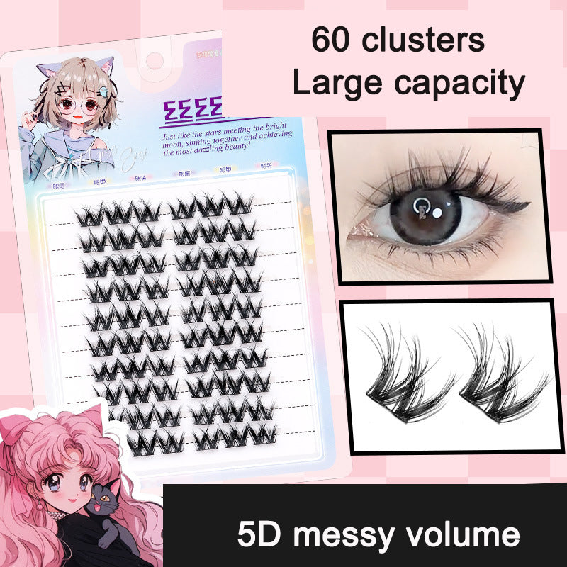 Sunflower Comics Pure Desire Eyelash Simulation Natural Thickening Large Segmented Trilogy False Eyelash Laziness - Korvel