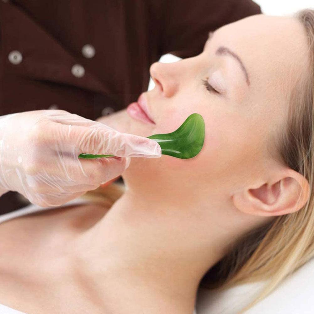 Set de Rodillo Facial de Jade Natural y Masajeador Gua Sha