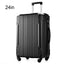 Hardshell Luggage Spinner Suitcase with TSA Lock Lightweight Expandable 24'' (Single Luggage) Black + ABS + 24 Inch - Korvel