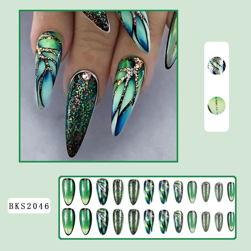 Mid-Length Almond Nail Art Patches for Stylish Looks