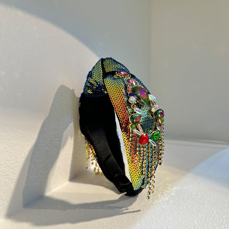 Retro and fashionable inlaid colored drill bit hoop - Korvel