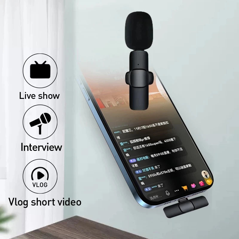 Buttonhole Lavalier Wireless Lapel Microphone Bluetooth Mini Mic For Phone PC Cell Mobile Small Micro Tiny Tie Mike Mikrofon USB - Korvel