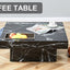 A modern and practical coffee table made of MDF material with black patterns - Korvel