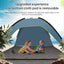 Quick-open beach tent, sun shelter, light shade for outdoor camping, 3-vented, spacious design - Korvel