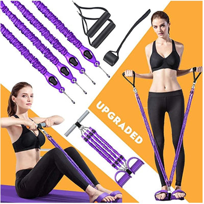 Multifunction Fitness Pedal Exerciser Sit-up Exercise Band Elastic Pull Rope Equipment Tummy Bodybuilding Tension Rope Antibreak - Korvel