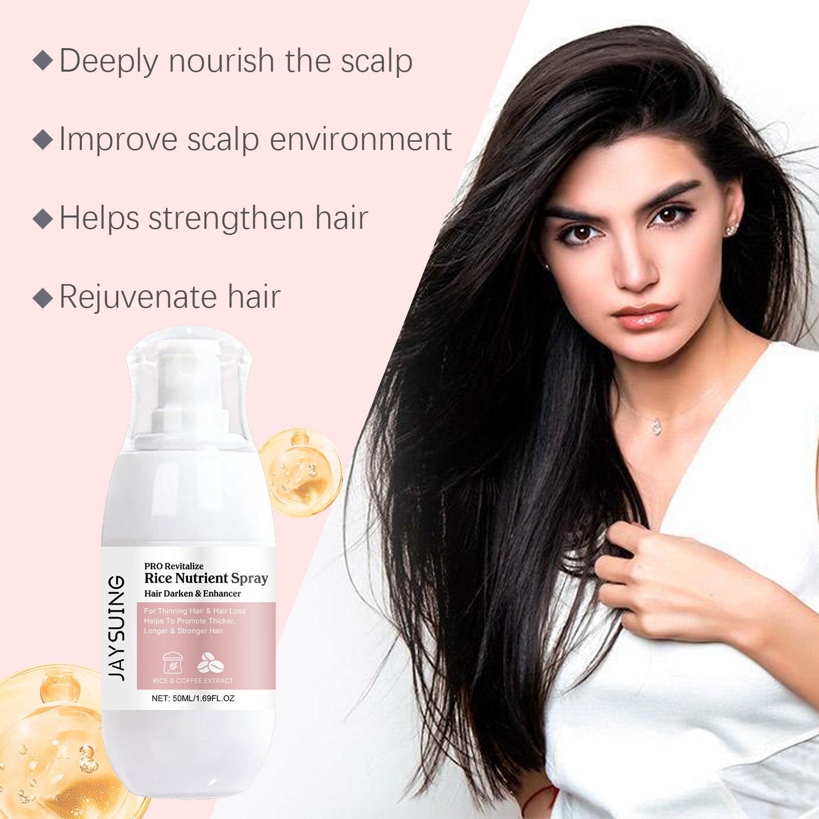 Rice Hair Care Spray Hydrates And Nourishes Hair Soft And Shiny Daily Care Spray - Korvel
