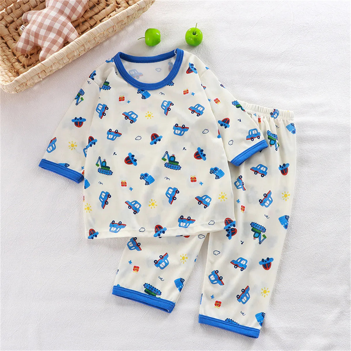 hibobi 2-Piece Children Air-Conditioning Clothing Summer Home Clothes Three-Quarter Sleeve Underwear Set Baby Pajamas Tracksuit - Korvel