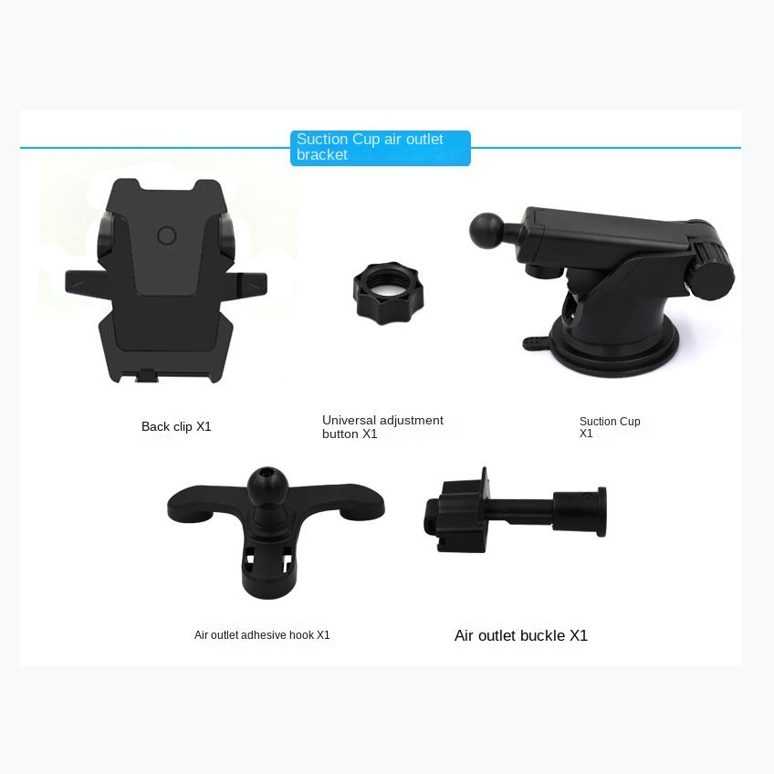 Long Rod Automatic Lock Car Phone Holder Telescopic Suction Cup Mount for Car Air Vent Lazy Live Streaming - Korvel