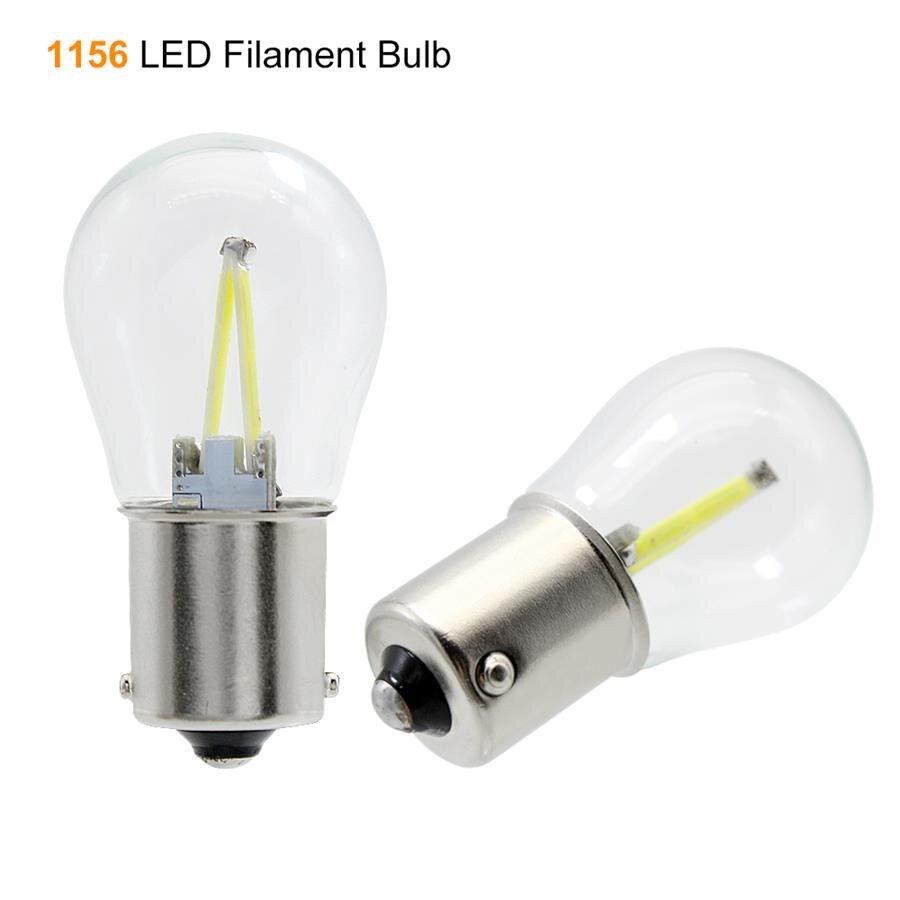 1pcs 1156 P21W BA15S 1157 BAY15D COB LED Filament Chip Car Brake Lights Auto Reverse Bulb Parking Lamp 12V Red White Yellow - Korvel