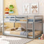 Twin over Twin Floor Bunk Bed,Grey - Korvel