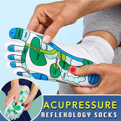 Five Finger Socks Health Care Socks Creative Acupoint Map Foot Massage Socks Cotton Socks - Korvel