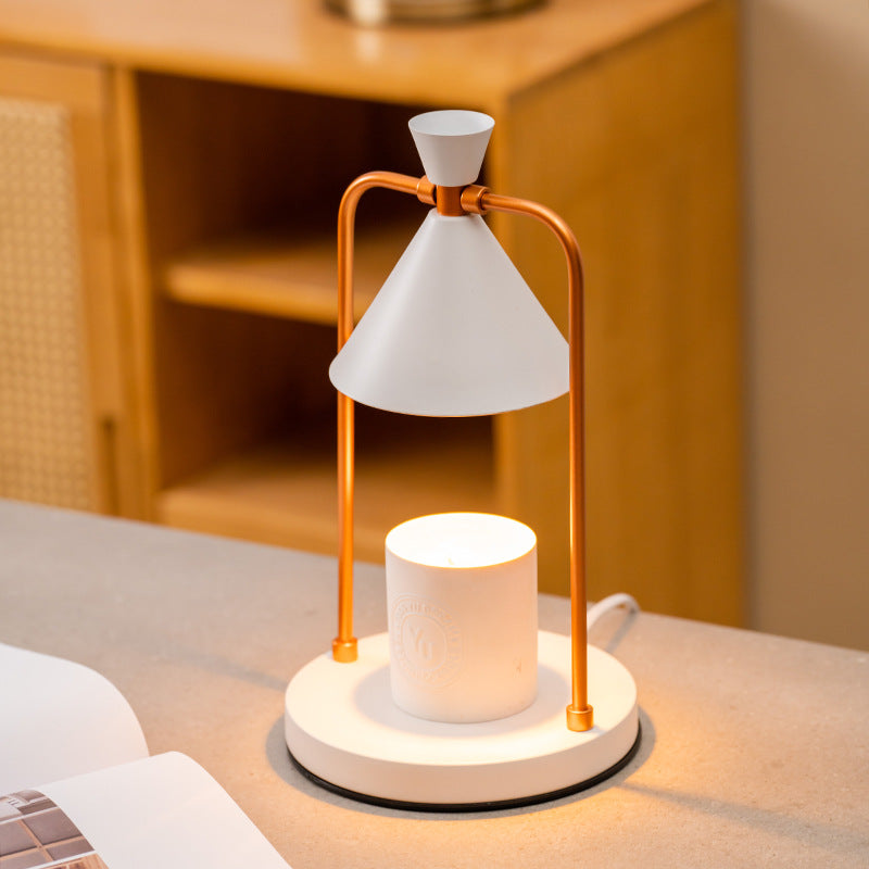 Aromatherapy desktop retro melting candle simple desk lamp bedroom dimmable melting wax lamp iron art fragrance night light - Korvel