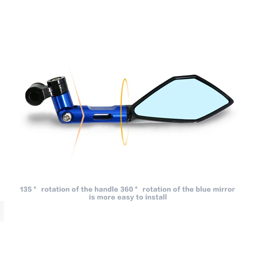 Universal CNC Aluminum Motorcycle Handlebar Rear View Mirrors Blue Anti-glare Mirror for Honda Yamaha Suzuki Scooter ktm - Korvel