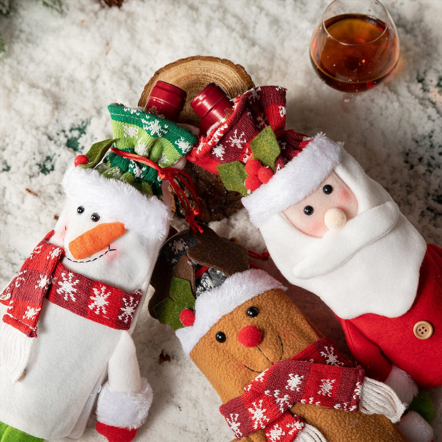 Cartoon Long Leg Elderly Wine Set Creative Christmas Decorations Decoration Home Table Wine Bottle Set - Korvel