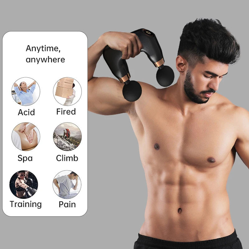 Muscle Massage Guns Double Head Fascia Gun Relax Gun Massage Gym Relaxation Treatments Body Massager Personal Massager Fitness - Korvel