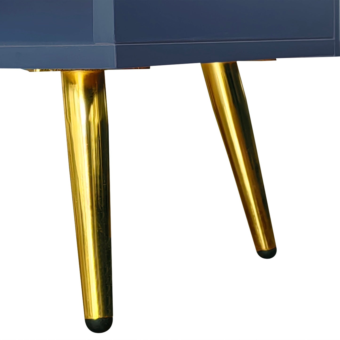 Modern Navy Shoe Storage Bench with Hidden Storage & Cushions