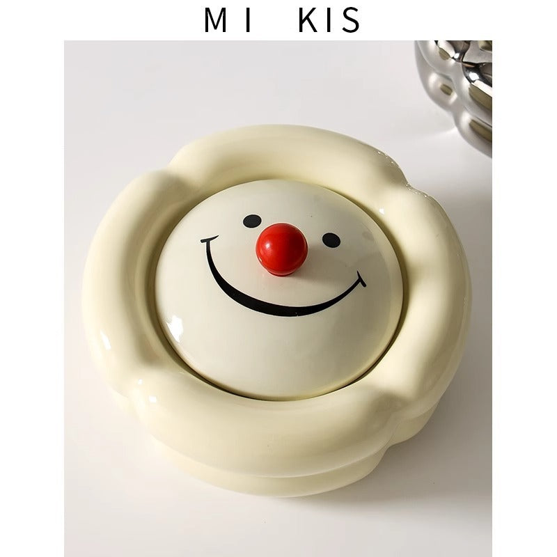 Elegant Ceramic Ashtray with Lid for Home and Office