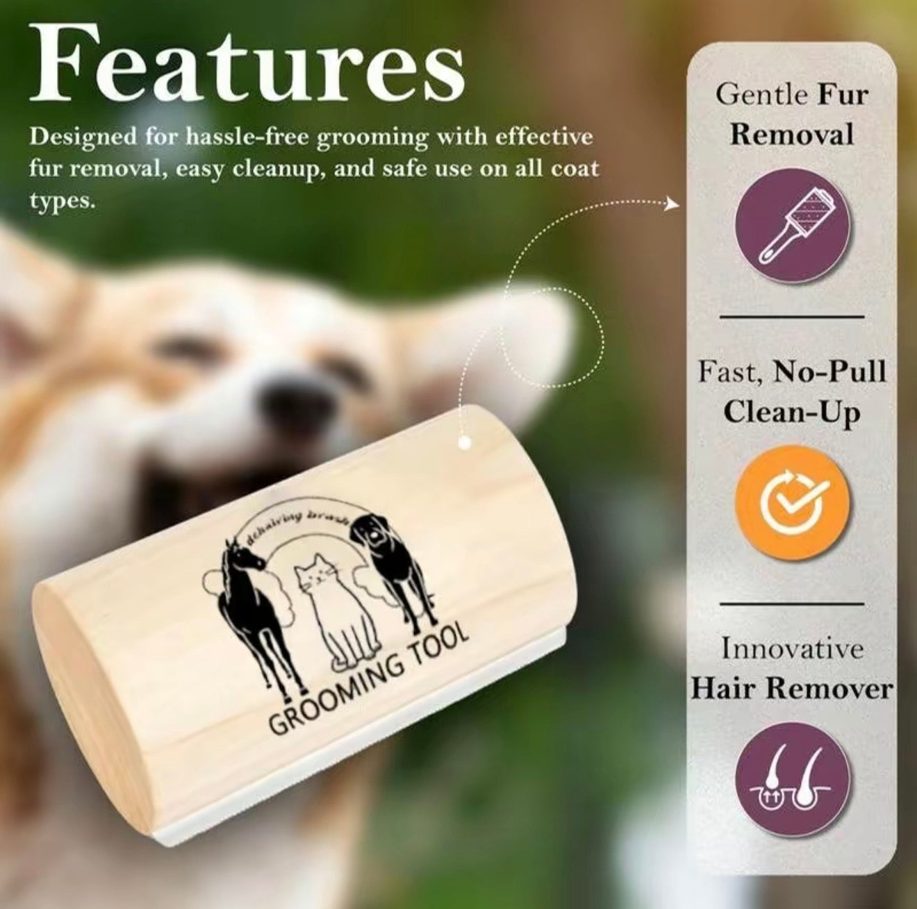 FurEase Pro Deshedding Brush for Pets