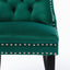 Ensemble de chaises de salle à manger en velours tufté premium - Vert