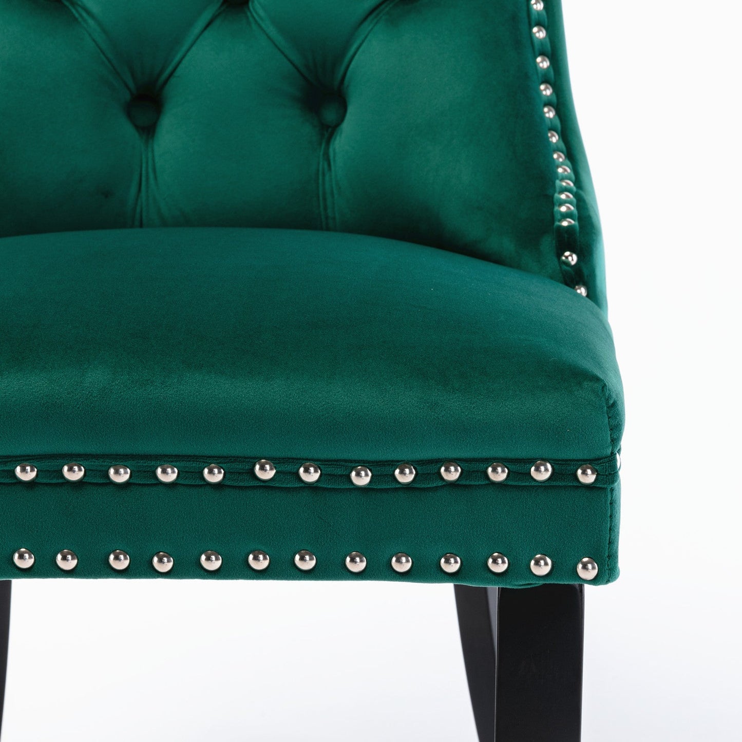 Ensemble de chaises de salle à manger en velours tufté premium - Vert