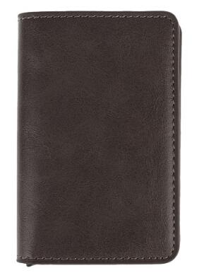 Male Metal Card Holder RFID Aluminium Alloy Credit Card Holder PU Leather Wallet Antitheft Men Wallet Automatic Pop Up Card Case - Korvel