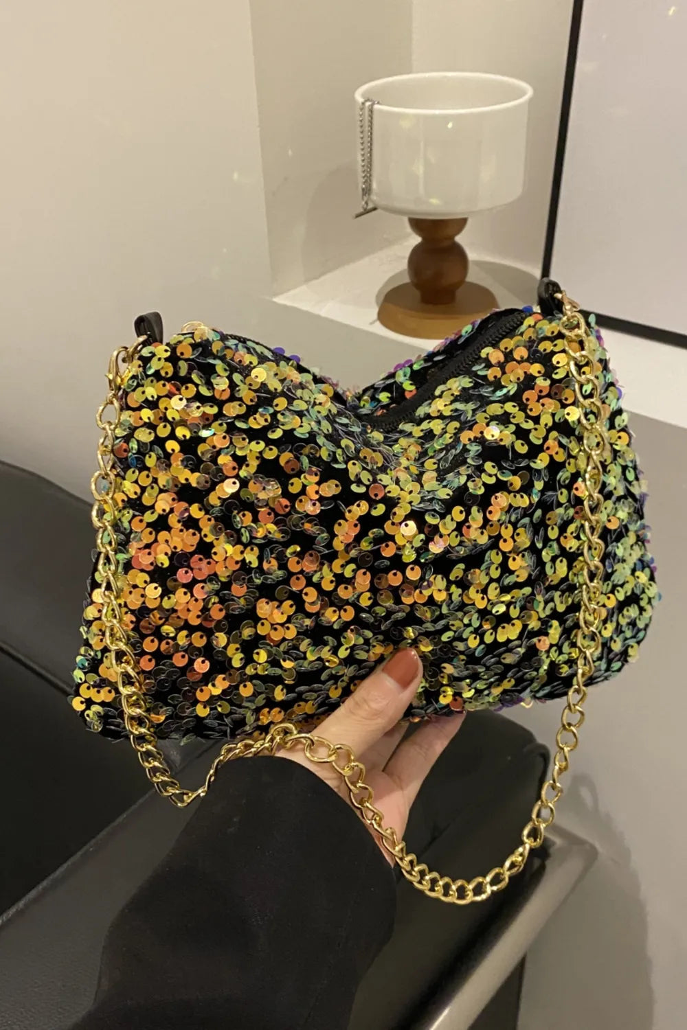 Sequin Removable Strap Shoulder Bag - Korvel