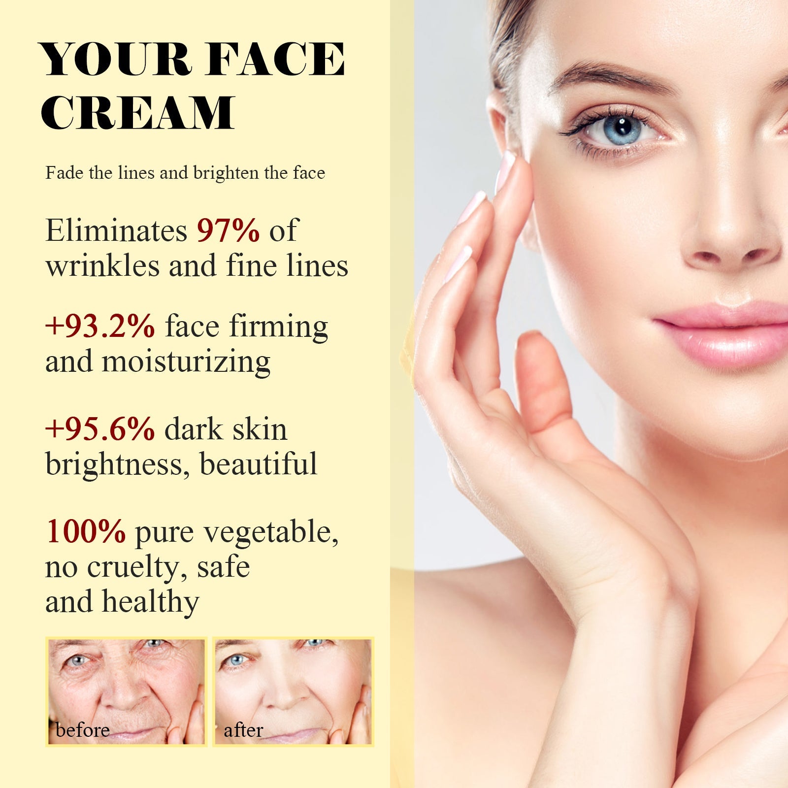 Deep Anti-Wrinkle Cream Anti-Aging, Lightening Spots And Fine Lines, Firming And Brightening Skin Moisturizing Cream - Korvel
