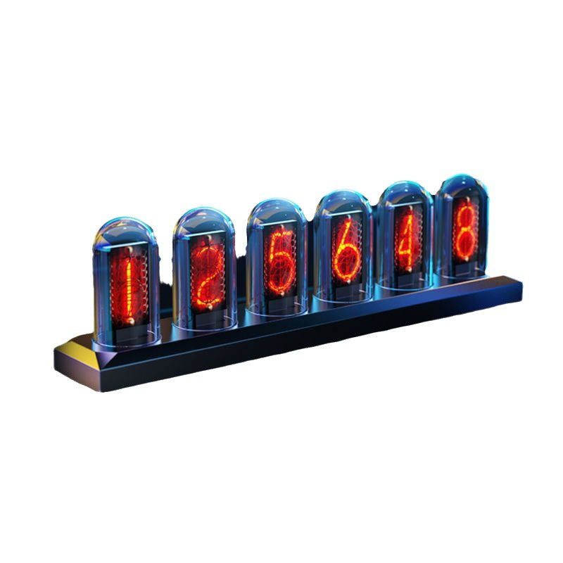 RGB aluminum alloy glow tube clock IPS computer desktop clock ornament Fate Stone Gate Cyberpunk - Korvel