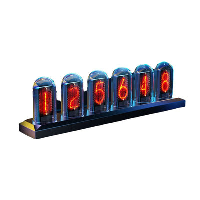 RGB aluminum alloy glow tube clock IPS computer desktop clock ornament Fate Stone Gate Cyberpunk - Korvel