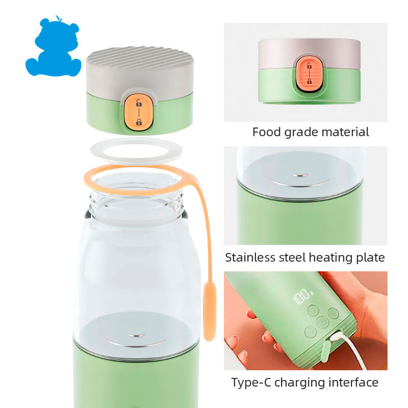 Portable rechargeable smart milk kettle heated Baby Milk Travel Water Kettle - Korvel