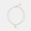 Pearl Titanium Steel Moon Shape Pendant Necklace - Korvel