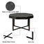 Wooden octagonal retro patchwork craft 30 inch wooden tabletop cross metal leg coffee table (Antique Black) - Korvel