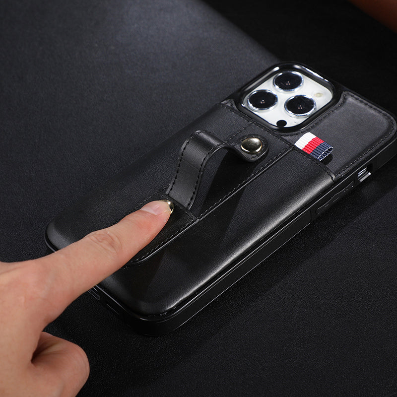 Suitable for IP13PROMAX card insertion phone case Apple 12 bracket phone protection case 11 anti drop case - Korvel